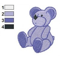 Blue Teddy Bear Embroidery